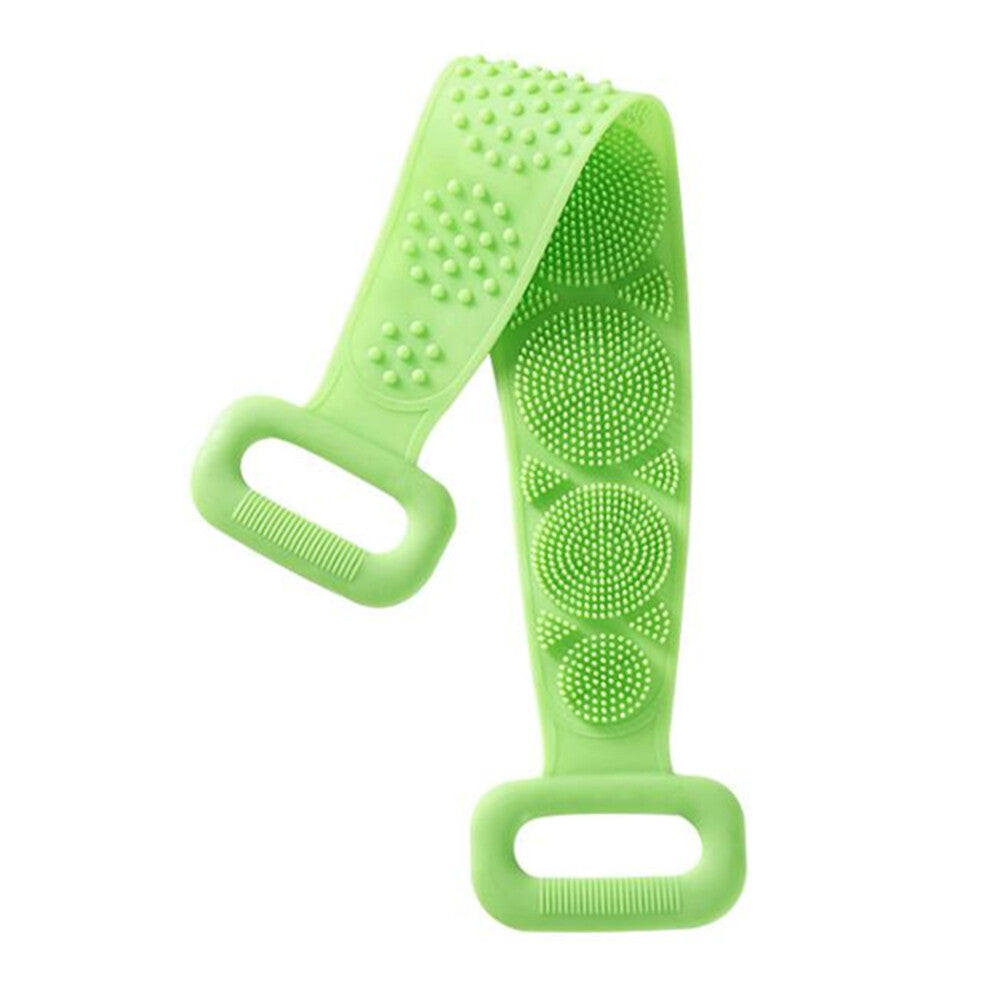 Silicone Bath Towel Rub Body Brush Shower Pull Back Strip Scrubber Exfoliating