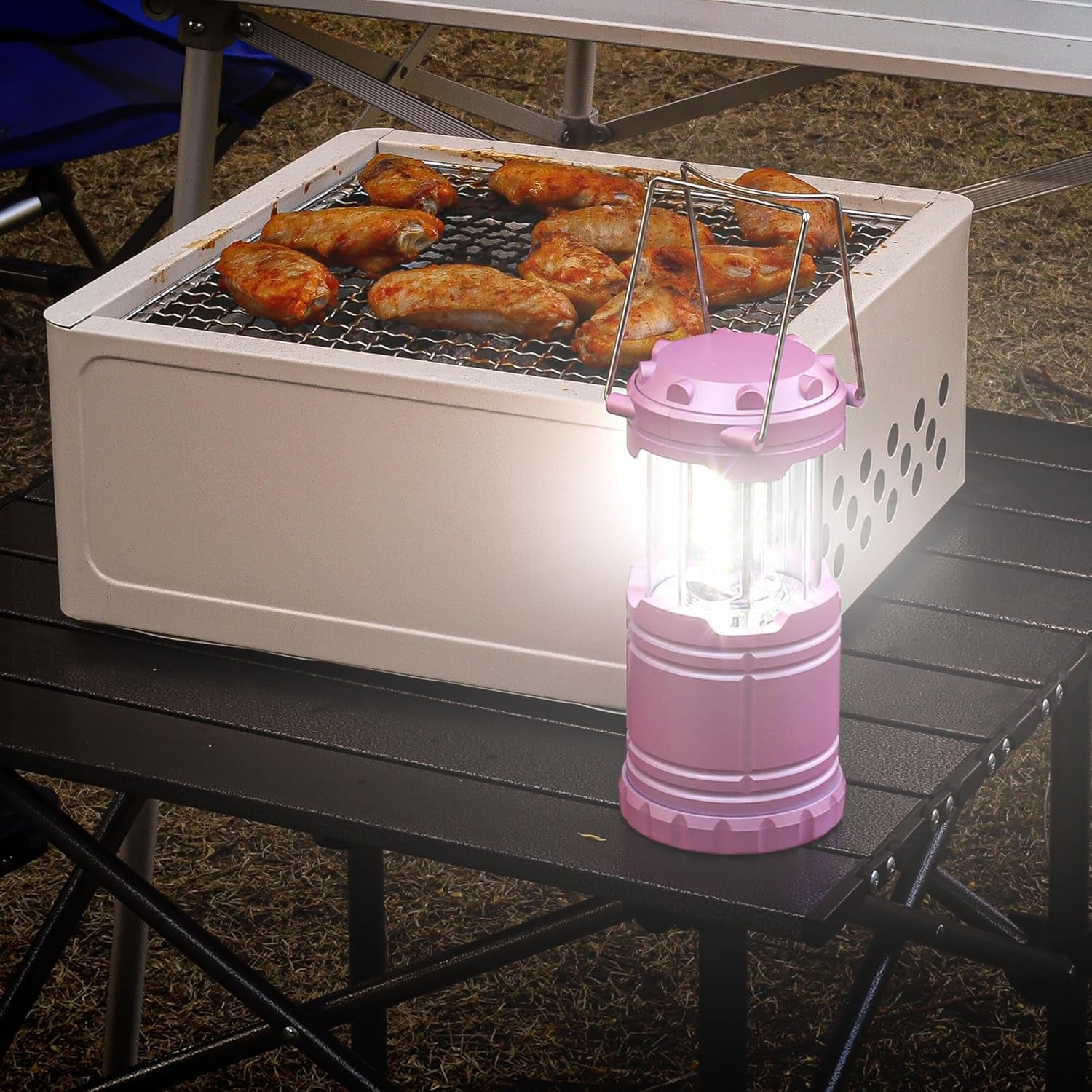 LED Pink and Green Camping Lantern, Essential Emergency Lights for Power Outages, Hiking, Hurricane