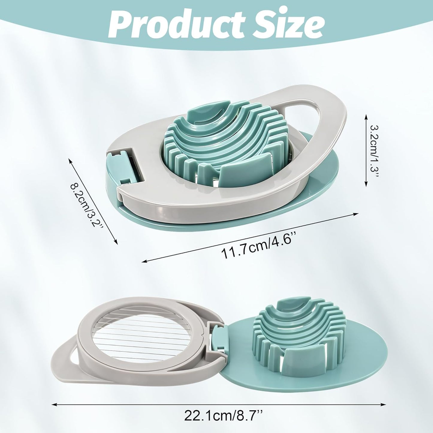 Egg Slicer Easy to Clean Egg Cutter with Stainless Steel Wire for Kitchen Soft Fruit, Strawberrys Kiwis Sandwiches Salads