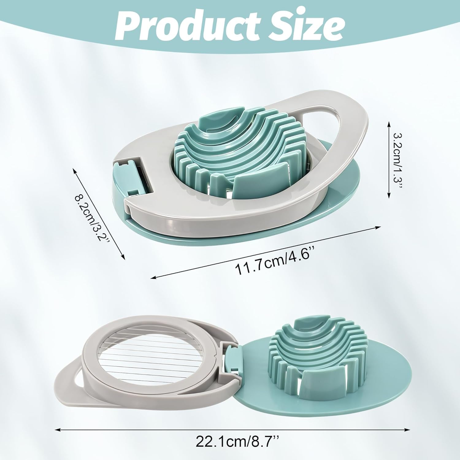 Egg Slicer Easy to Clean Egg Cutter with Stainless Steel Wire for Kitchen Soft Fruit, Strawberrys Kiwis Sandwiches Salads
