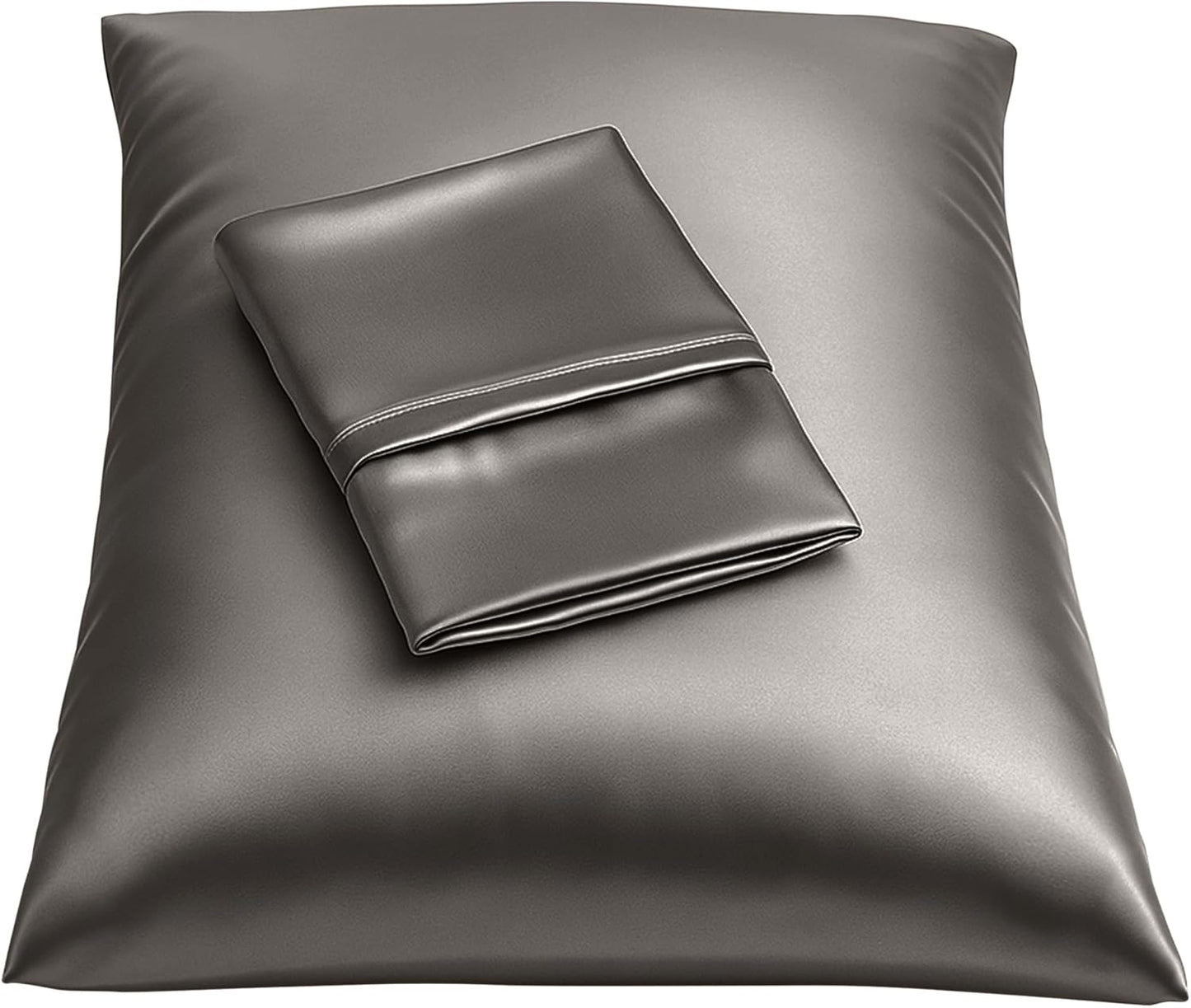Satin Pillowcase with Zipper, for Hair and Skin Care, Feels Soft and Cool like a Silk Pillowcase, Satin Pillow Cases 2 Pack, Slik Pillow Cover, Baby Blue - Standard Size, Set of 2