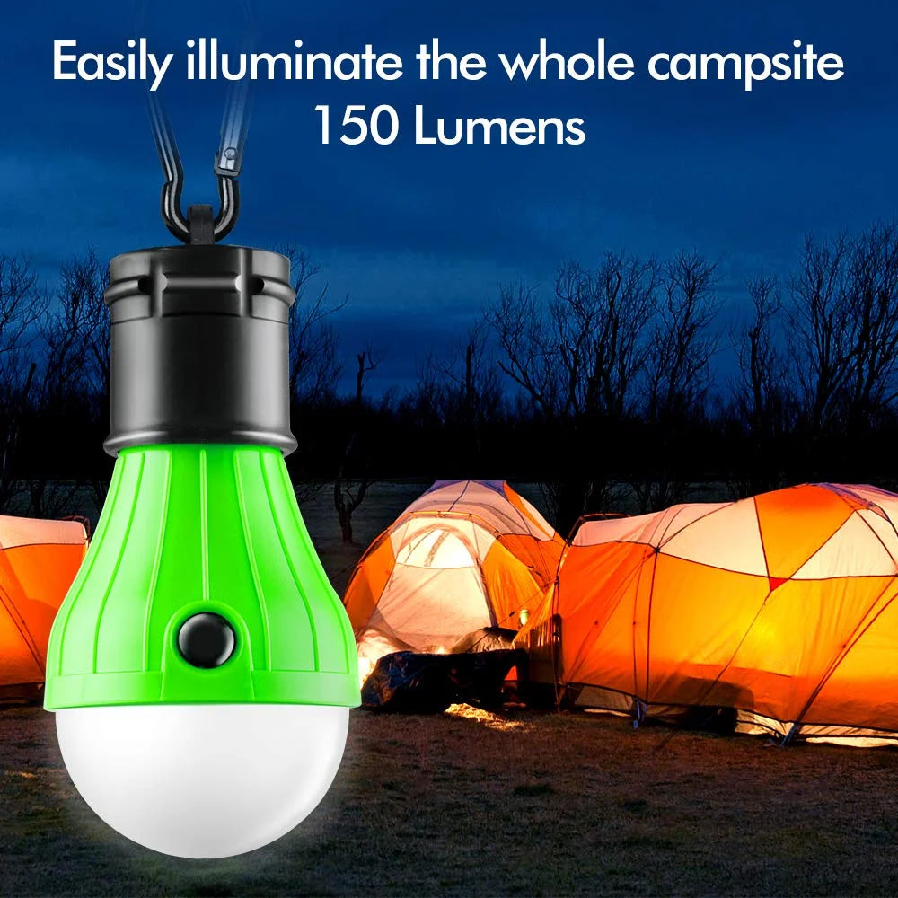Tent Lamp Portable LED Tent Light 4 Packs Clip Hook Hurricane Emergency Lights LED Camping Light Bulb Camping Tent Lantern Bulb Camping Equipment for Camping Hiking Backpacking Fishing