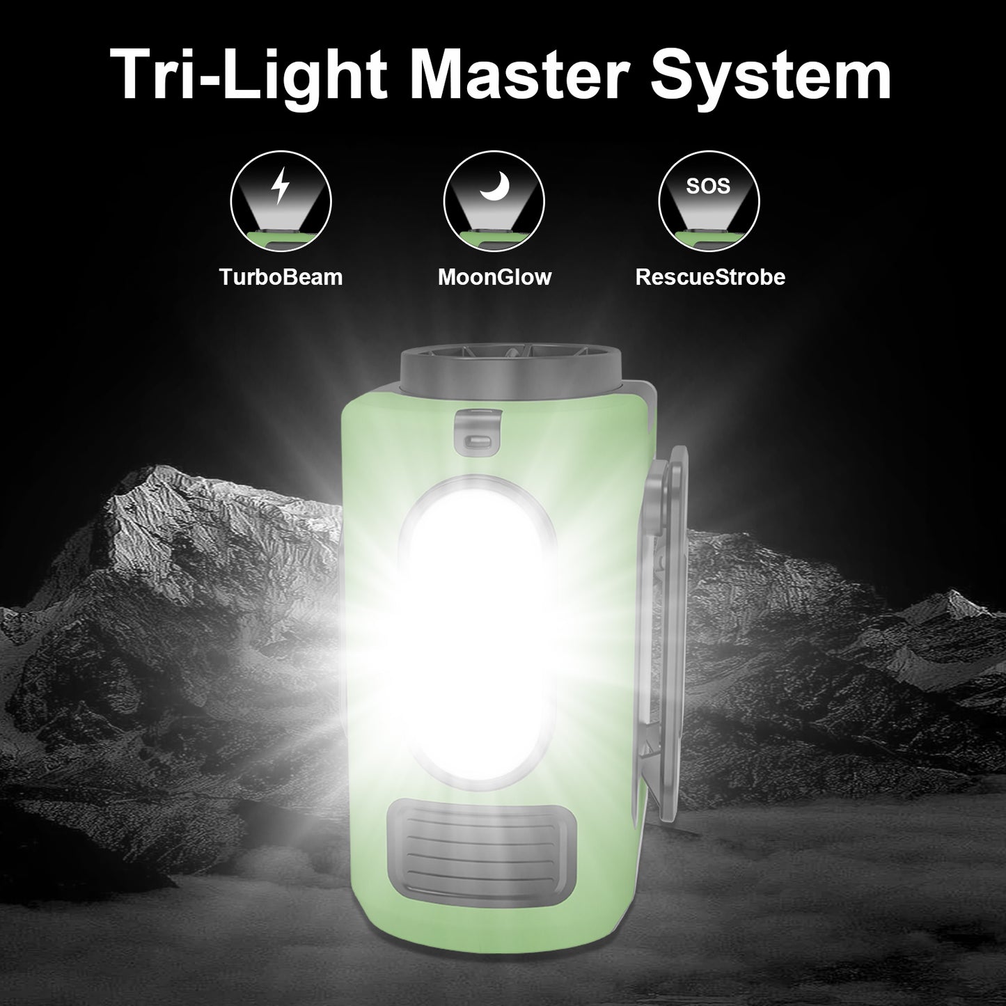 16, 000 Rpm 10000Mah Portable Waist Fan, Clamp on Wearable Belt Personal Fan, Rechargeable Battery Powered, with 5 Speed Levels and Flashlight, Suitable for Outdoor Camping and Travel Army Green