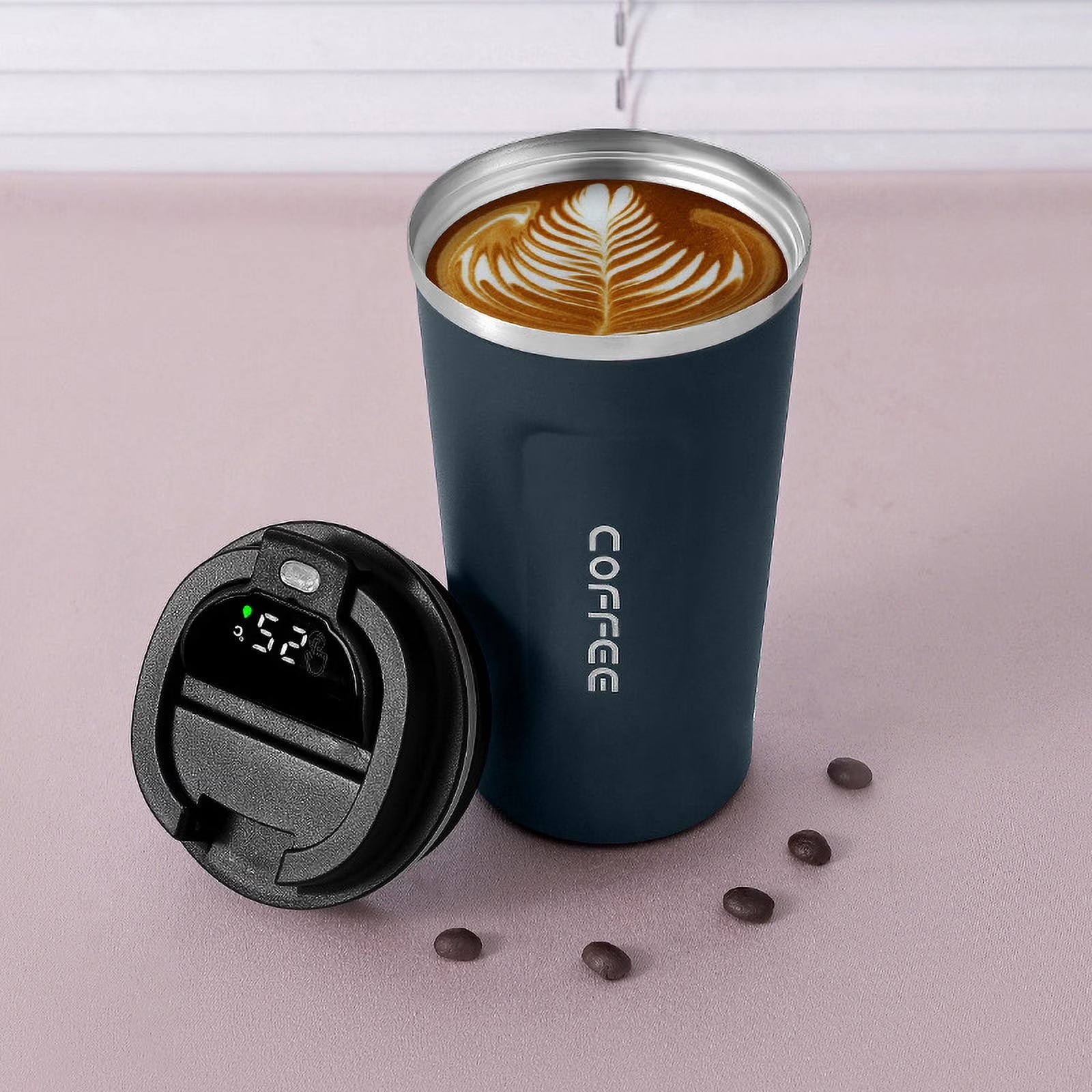 Innotech Double Wall Stainless Steel Smart Temperature Display Coffee, Tea, Hot Drinks Mug/Bottle/Cup with Led Temperature Display on Lid