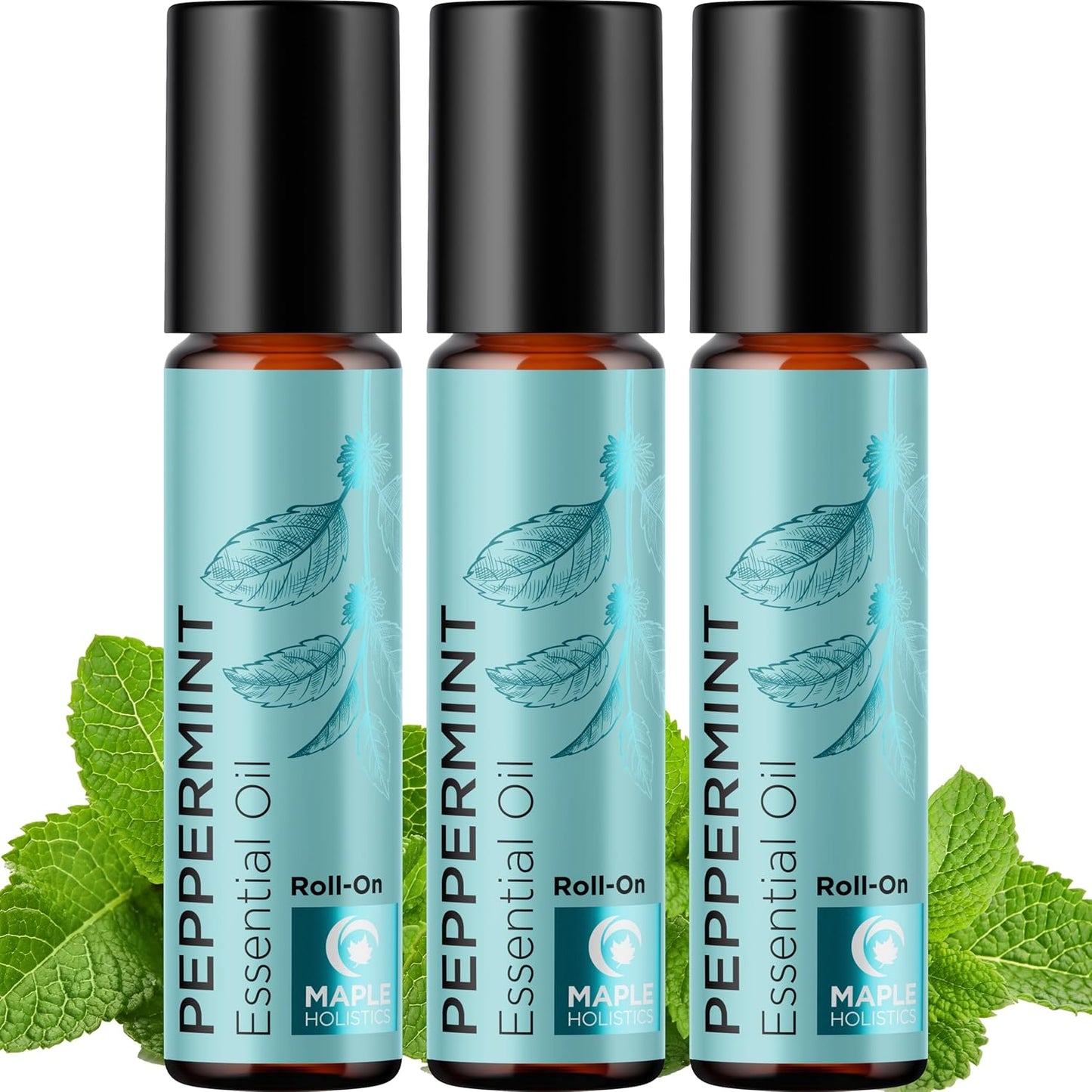 Peppermint Oil Roll on - Pure Peppermint Rollerball Essential Oil Aromatherapy Stick for Headaches - Natural Travel Essential and Pregnancy Must Have for Headaches Energy & Focus Support (1 Pack)