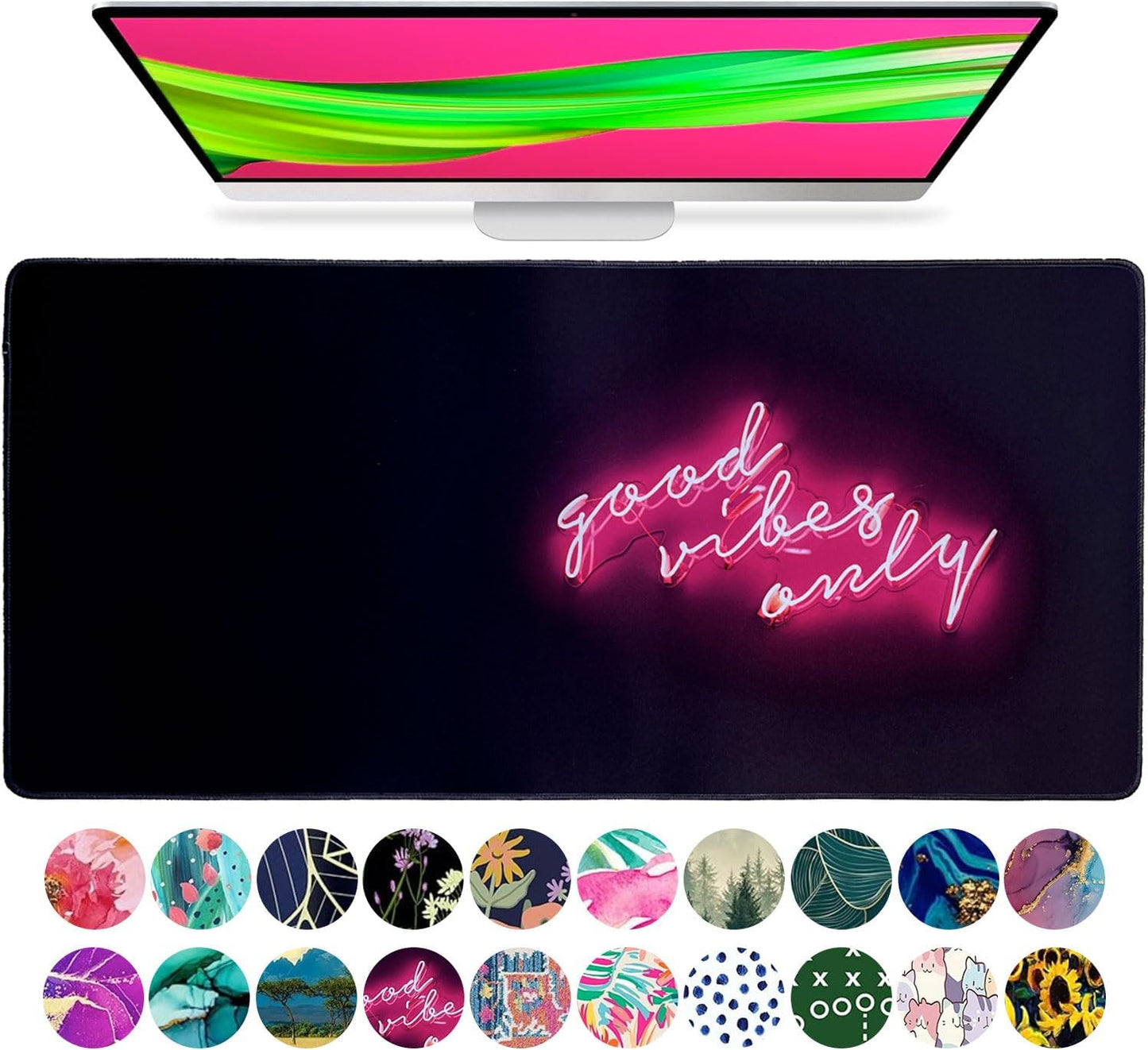 Large Mouse Pad Desk Mat 15" X 30" – Extended Floral Desk Protector for Keyboard & Mouse – Non-Slip Waterproof Cute Office Pad Aesthetic Workstation Mat