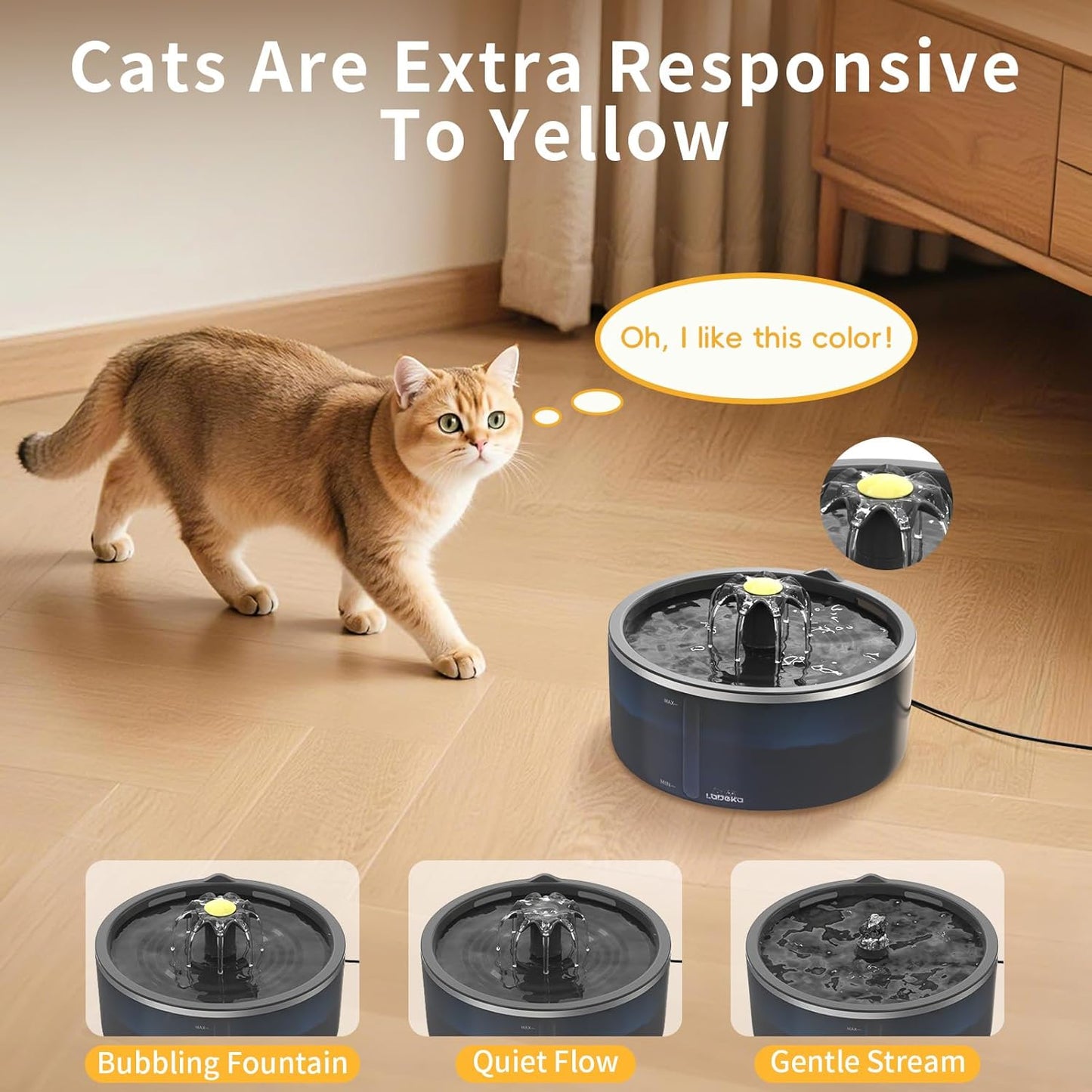 Cat Water Fountain, Cat Fountain Indoor Dual Filtration System, 2.5L/84Oz Automatic Pet Water Fountain, Ultra Silent - Easy Clean Cat Drinking Fountain