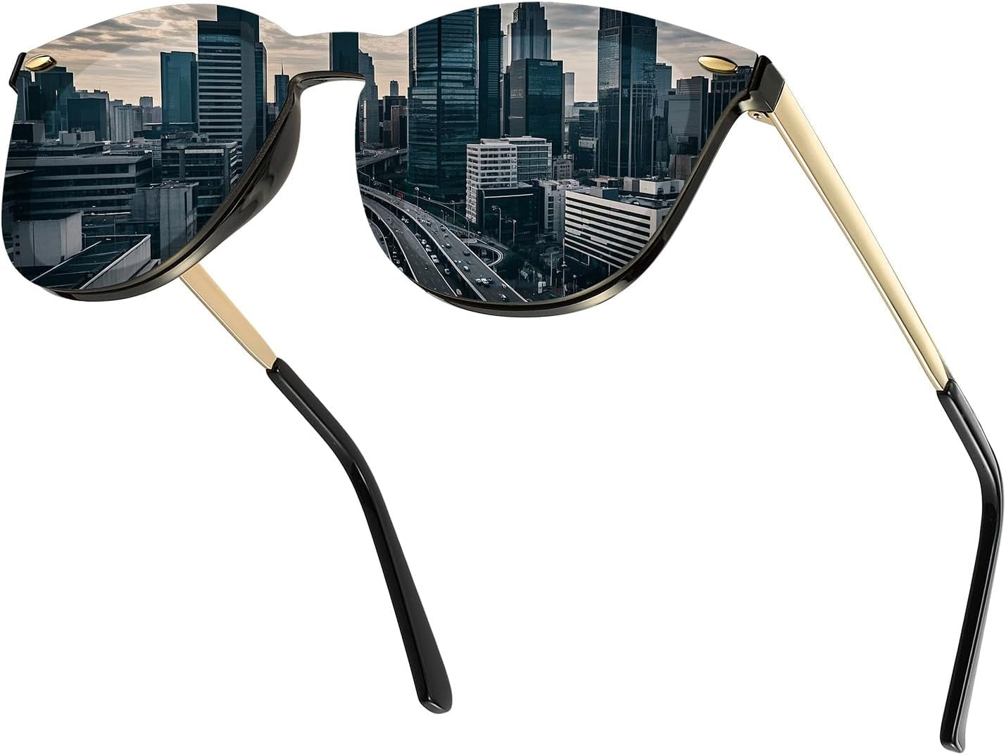Trendy Rimless Mirrored Sunglasses Reflective Sun Glasses for Women Men