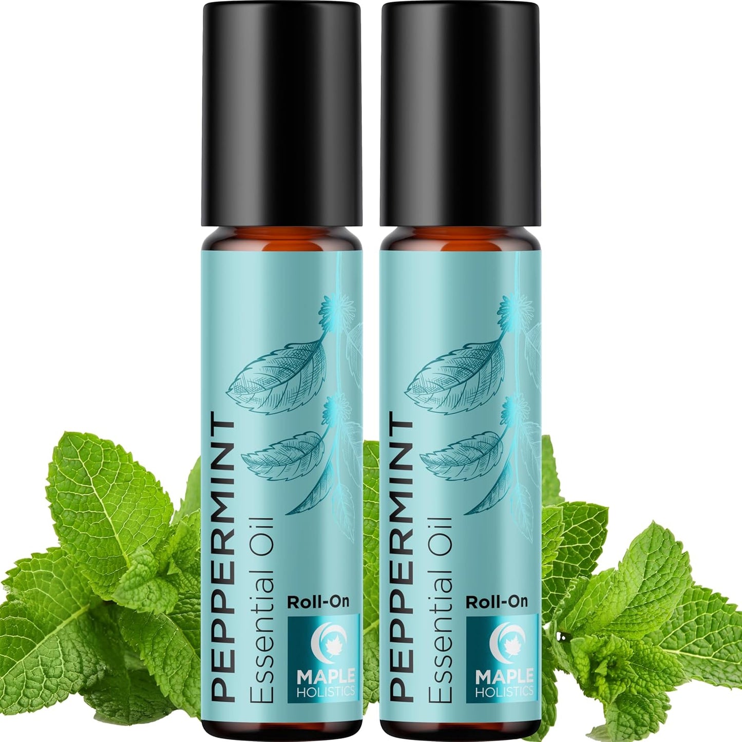 Peppermint Oil Roll on - Pure Peppermint Rollerball Essential Oil Aromatherapy Stick for Headaches - Natural Travel Essential and Pregnancy Must Have for Headaches Energy & Focus Support (1 Pack)