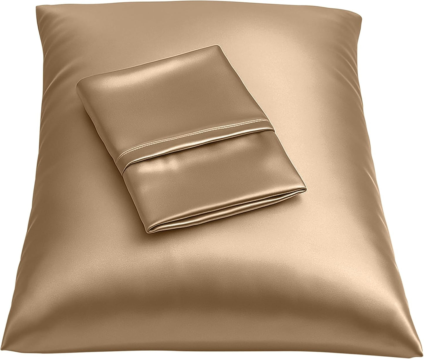 Satin Pillowcase with Zipper, for Hair and Skin Care, Feels Soft and Cool like a Silk Pillowcase, Satin Pillow Cases 2 Pack, Slik Pillow Cover, Baby Blue - Standard Size, Set of 2