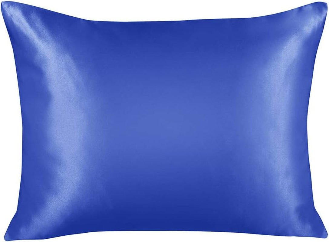 Satin Pillowcase with Zipper, for Hair and Skin Care, Feels Soft and Cool like a Silk Pillowcase, Satin Pillow Cases 2 Pack, Slik Pillow Cover, Baby Blue - Standard Size, Set of 2