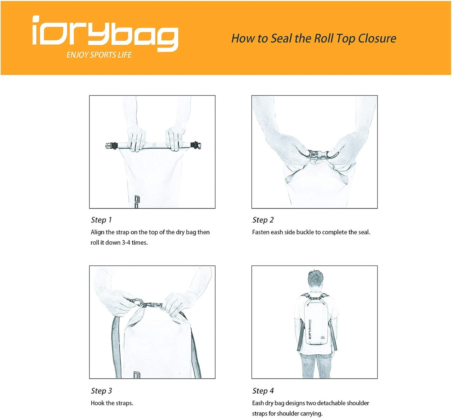 Dry Bag for Kayaking Waterproof 2L/5L/10L/15L/20L, Small Dry Sack Waterproof Bag for Boating