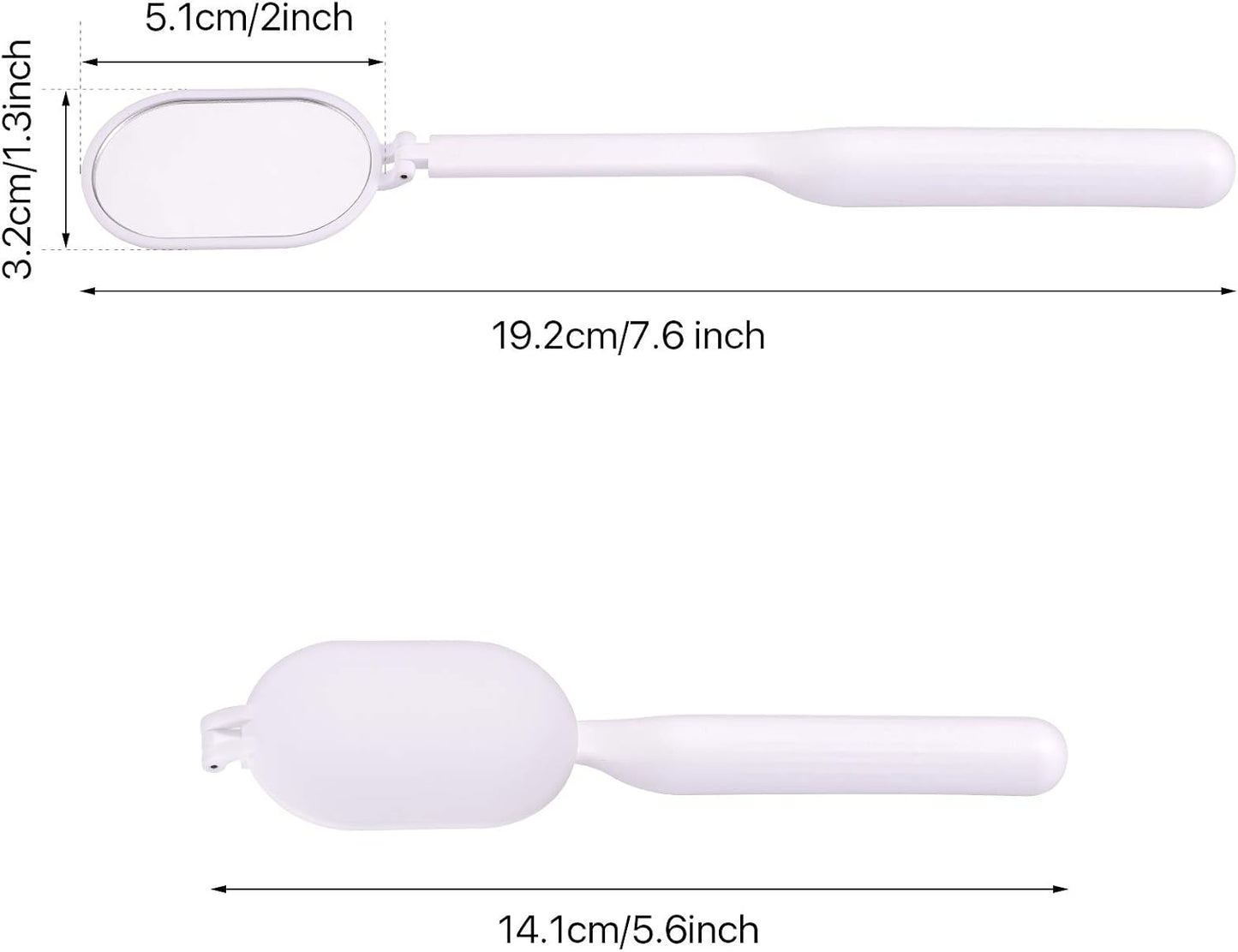 Foldable Lash Mirror, 270° Free Rotation, Lightweight Makeup Mirror for Eyelash Extensions Supplies (White)