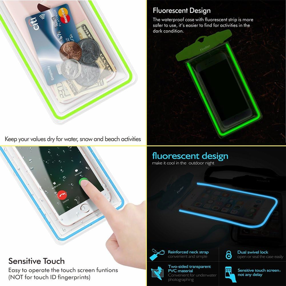 Universal Waterproof Phone Pouch, 4 Pack Waterproof Phone Case for Iphone 17/16/15/14 Pro Max Samsung Galaxy Note up to 6.9", IPX8 Cellphone Dry Bag Beach Essentials, Lanyard Included